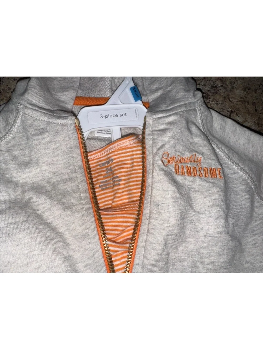 Carter's 3-Piece Set NWT Boys 24 Month Short Sleeve Shirt Pants Orange Outfit